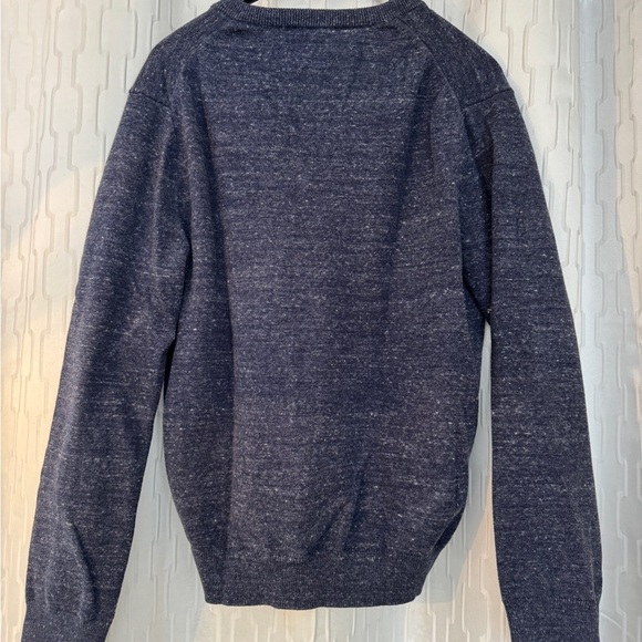 Men's Express Heathered Blue V-Neck Sweater- Size L - Picture 2 of 10